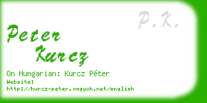 peter kurcz business card